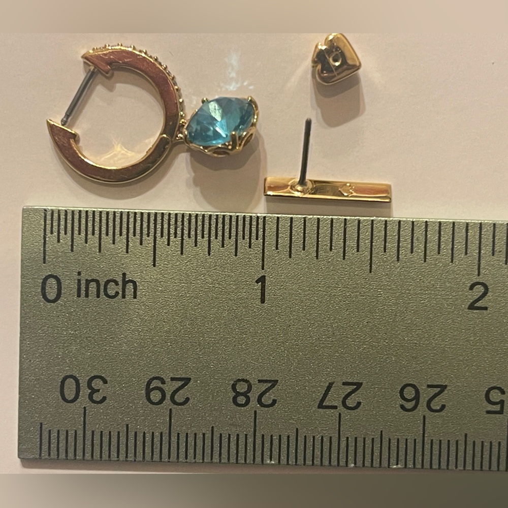 Kate spade mismatched earrings blue stone gold - Picture 8 of 10